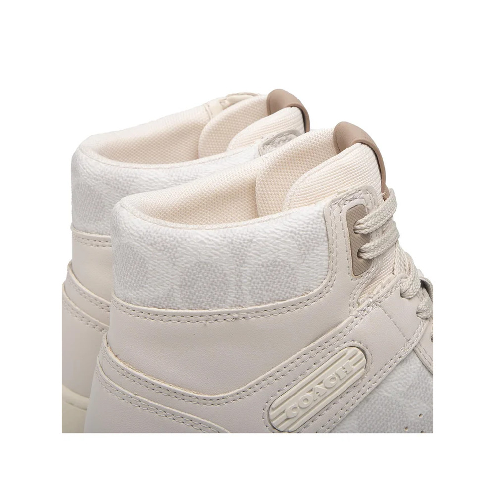 Coach Hi Top Sneakers CD304 Chalk Coated Canvas Women’s Sz 10B NIB MSRP $229 - Picture 5 of 16